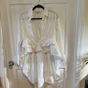 Zara Cream Button-Up Shirt